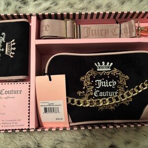Juicy Couture Black and Pink Camera Bag Set